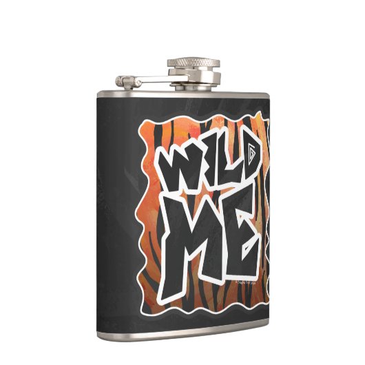 Wild Me Tiger Hot orange und Black Print Flachmann (Rechts)