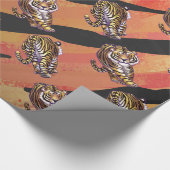 Wild Me Tiger Hot orange und Black Print Geschenkpapier (Ecke)