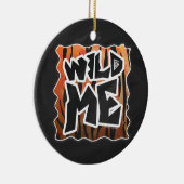 Wild Me Tiger Hot orange und Black Print Keramikornament (Rechts)