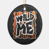 Wild Me Tiger Hot orange und Black Print Keramikornament (Links)