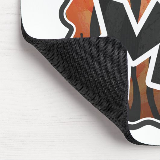 Wild Me Tiger Hot orange und Black Print Mousepad (Ecke)