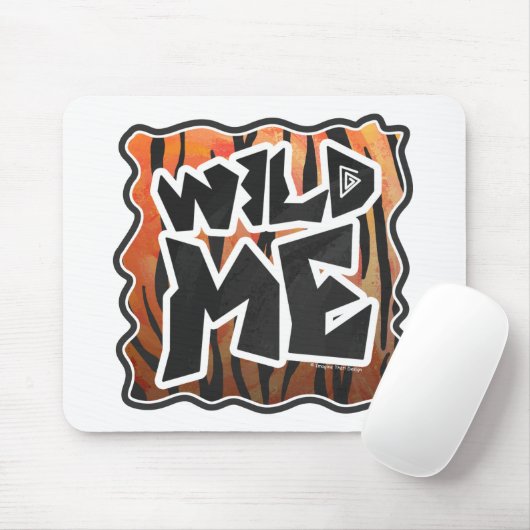 Wild Me Tiger Hot orange und Black Print Mousepad (Mit Mouse)