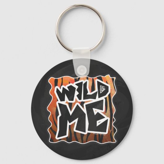 Wild Me Tiger Hot orange und Black Print Schlüsselanhänger (Vorderseite)