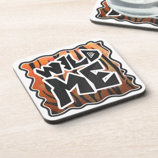 Wild Me Tiger Hot orange und Black Print Untersetzer (Linke Seite)