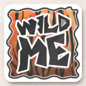 Wild Me Tiger Hot orange und Black Print Untersetzer (Vorderseite)