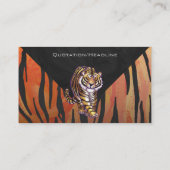 Wild Me Tiger Hot orange und Black Print Visitenkarte (Rückseite)