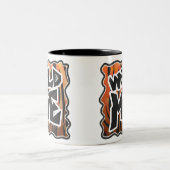 Wild Me Tiger Hot orange und Black Print Zweifarbige Tasse (Mittel)