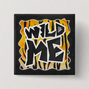 Wild Me Tiger Orange und Black Button