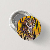 Wild Me Tiger Orange und Black Button (Vorne & Hinten)