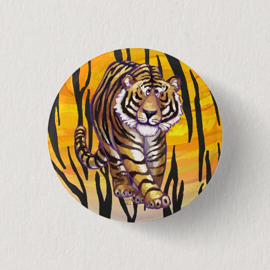 Wild Me Tiger Orange und Black Button (Vorderseite)