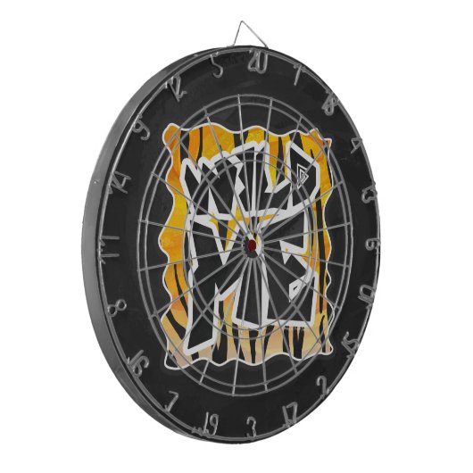 Wild Me Tiger Orange und Black Dartscheibe (Vorderseite Links)