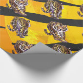 Wild Me Tiger Orange und Black Geschenkpapier (Ecke)