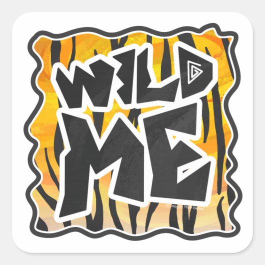 Wild Me Tiger Orange und Black Quadratischer Aufkleber (Vorderseite)