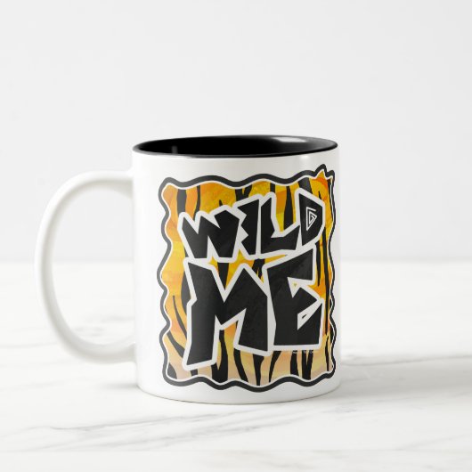 Wild Me Tiger Orange und Black Zweifarbige Tasse (Links)