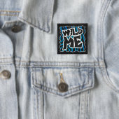Wild Me Zebra Black and Blue Button (Beispiel)