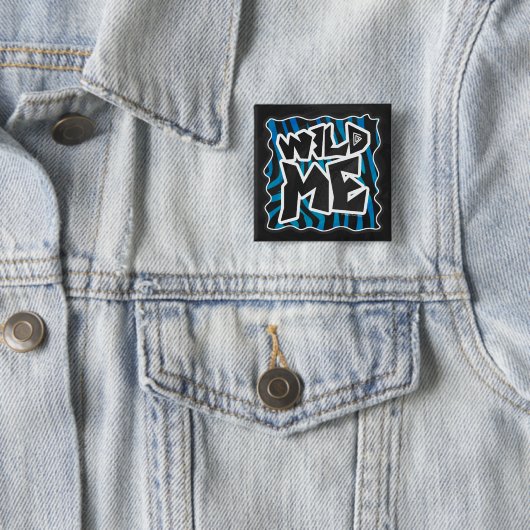 Wild Me Zebra Black and Blue Button (Beispiel)
