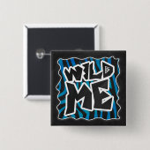 Wild Me Zebra Black and Blue Button (Vorne & Hinten)
