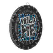 Wild Me Zebra Black and Blue Dartscheibe (Vorderseite Links)