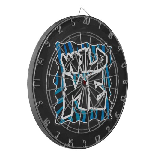 Wild Me Zebra Black and Blue Dartscheibe (Vorderseite Links)