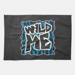 Wild Me Zebra Black and Blue Geschirrtuch