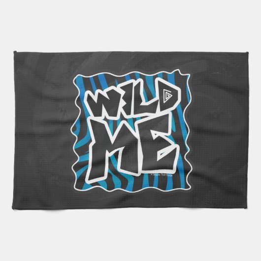 Wild Me Zebra Black and Blue Geschirrtuch (Horizontal)