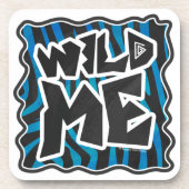Wild Me Zebra Black and Blue Getränkeuntersetzer (Vorderseite)