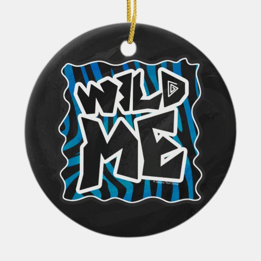 Wild Me Zebra Black and Blue Keramikornament (Vorne)