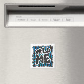 Wild Me Zebra Black and Blue Magnet (In Situ (Geschirrspüler))