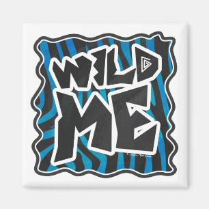 Wild Me Zebra Black and Blue Magnet