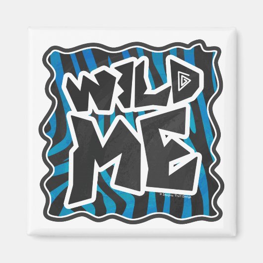 Wild Me Zebra Black and Blue Magnet (Vorne)