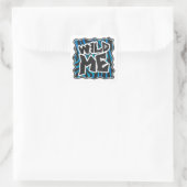 Wild Me Zebra Black and Blue Quadratischer Aufkleber (Tasche)
