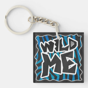 Wild Me Zebra Black and Blue Schlüsselanhänger