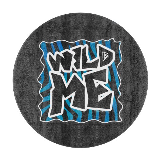 Wild Me Zebra Black and Blue Schneidebrett (Vorderseite)