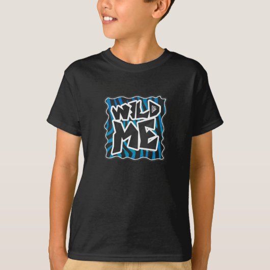 Wild Me Zebra Black and Blue T-Shirt (Vorderseite)