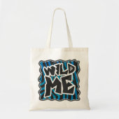 Wild Me Zebra Black and Blue Tragetasche (Vorne)