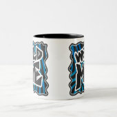 Wild Me Zebra Black and Blue Zweifarbige Tasse (Mittel)