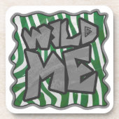Wild Me Zebra Green und White Getränkeuntersetzer (Vorderseite)