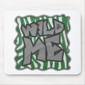 Wild Me Zebra Green und White Mousepad (Vorne)