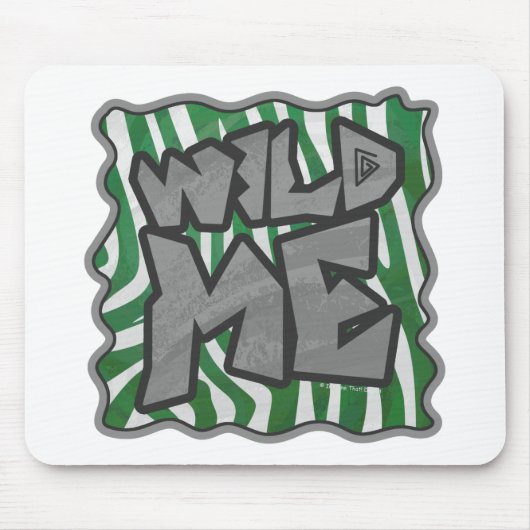 Wild Me Zebra Green und White Mousepad (Vorne)