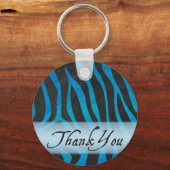 Wild Me Zebra Pattern Vielen Dank Schlüsselanhänger (Vorderseite)