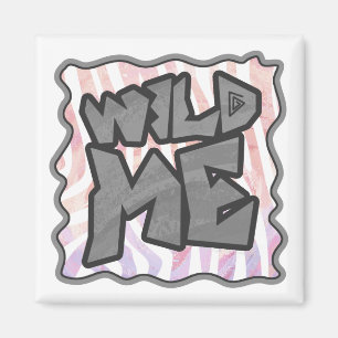 Wild Me Zebra Pink und White Magnet