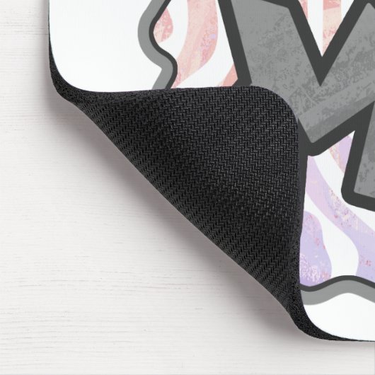 Wild Me Zebra Pink und White Mousepad (Ecke)