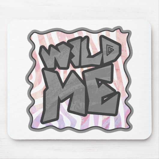 Wild Me Zebra Pink und White Mousepad (Vorne)