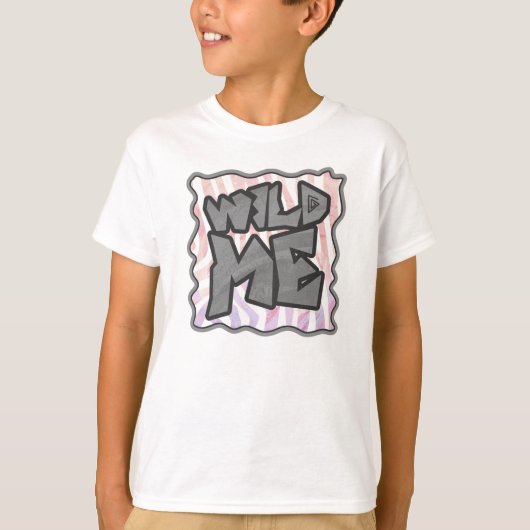 Wild Me Zebra Pink und White T-Shirt (Vorderseite)