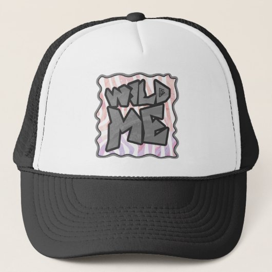 Wild Me Zebra Pink und White Truckerkappe (Vorderseite)