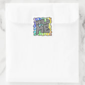 Wild Me Zebra Rainbow and White Print Quadratischer Aufkleber (Tasche)