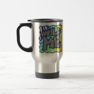 Wild Me Zebra Rainbow and White Print Reisebecher