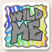 Wild Me Zebra Rainbow and White Print Untersetzer (Vorderseite)