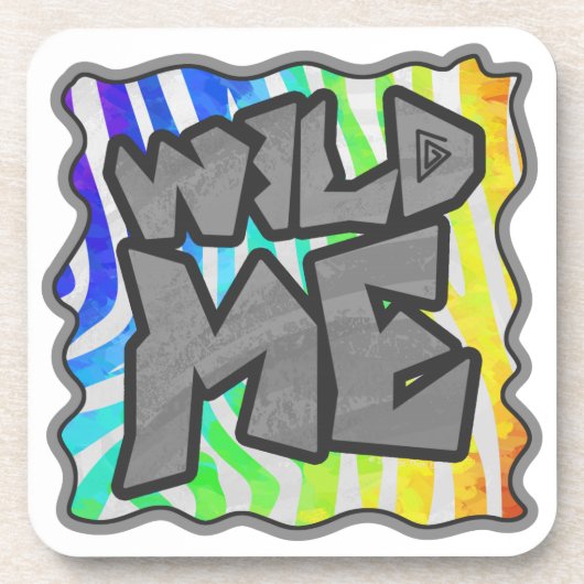 Wild Me Zebra Rainbow and White Print Untersetzer (Vorderseite)
