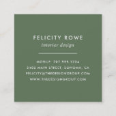 Wild Meadow | Botanische Schrift Quadratische Visitenkarte (Rückseite)